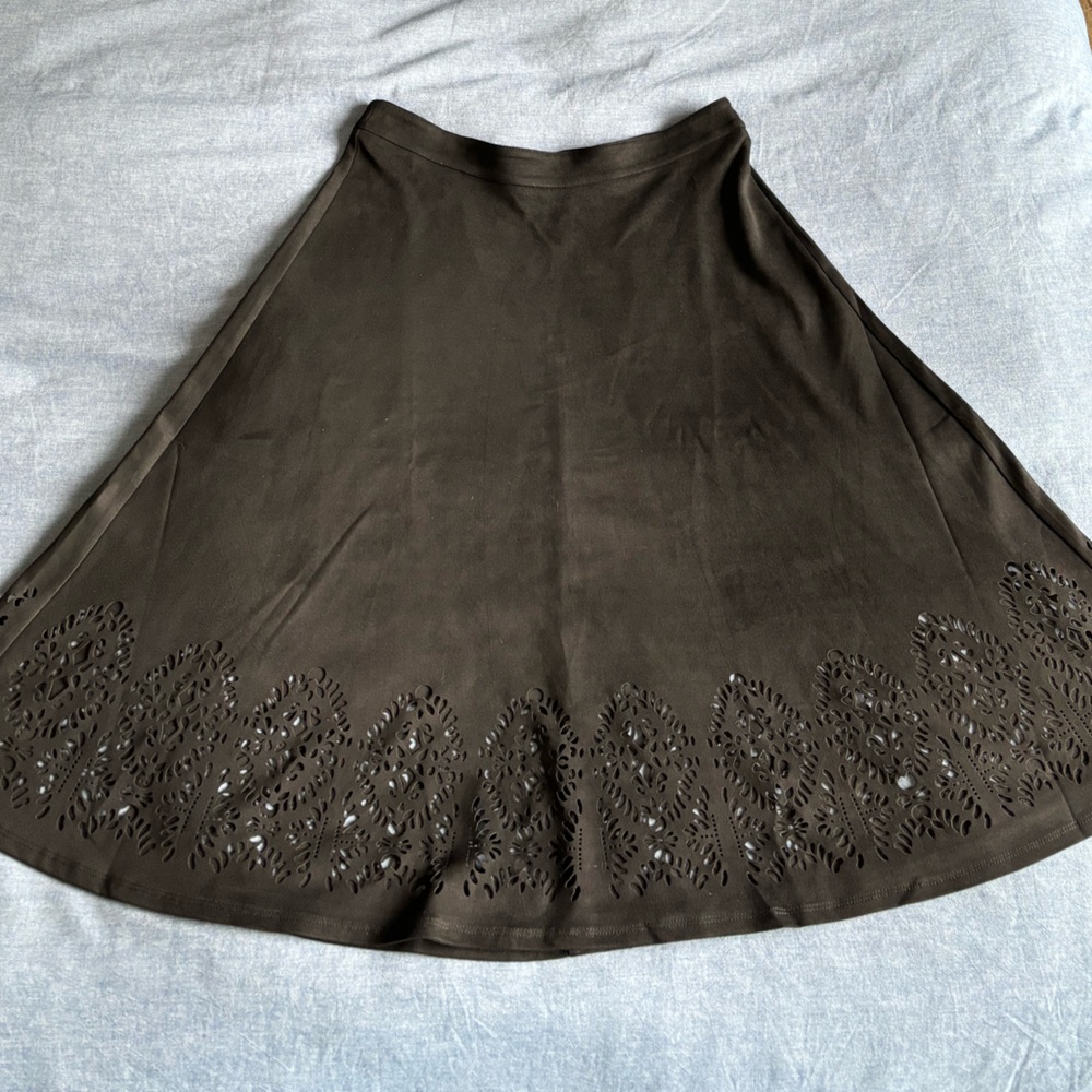 A-line midi black skirt